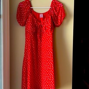 Red flower dress size large